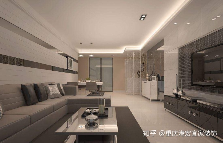 客厅现代简约风格装修效果图_现代装修风格_别墅现代简约风格装修