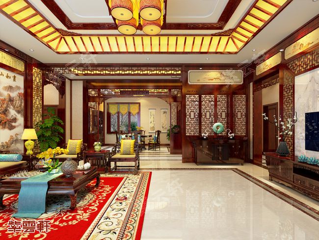 中式客厅装修效果图片_大厅中式装修效果图片_中式装修效果图