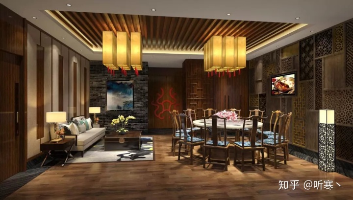中式餐厅装修效果图_厨房与餐厅隔断中式装修效果图_中式餐厅厨房装修效果图