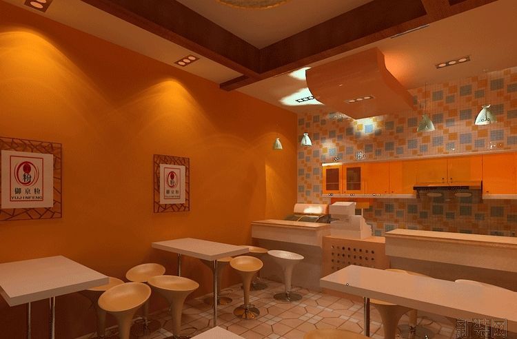 小吃店装修效果图_复印店装修效果_小面积怏餐店装修效果