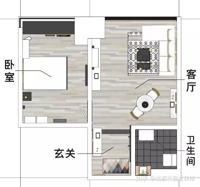 二手房改建，40平米一室一厅公寓改造（附改造前后对比图）