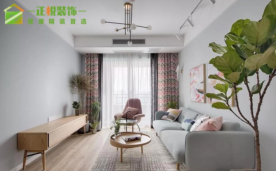 客厅窗帘装修效果图烟台正悦装饰|温馨小窝必须要有北欧极简客厅设计图片赏析