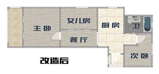 小两房装修成品图_两房一厅装修效果图_3室2厅1卫户型图装修