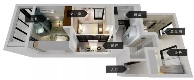小两房装修成品图_两房一厅装修效果图_3室2厅1卫户型图装修