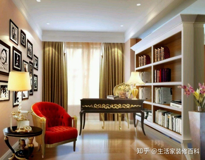 100平装修效果图带书房衣帽间_欧式书房装修效果图_中式客厅书房装修效果图片