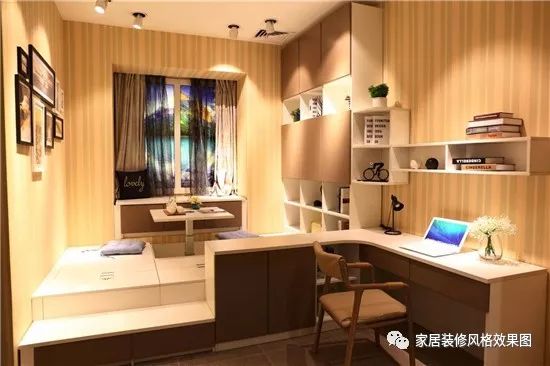 衣柜书桌榻榻米组合装修效果图片大全_榻榻米装修效果图_书房装修效果简约图