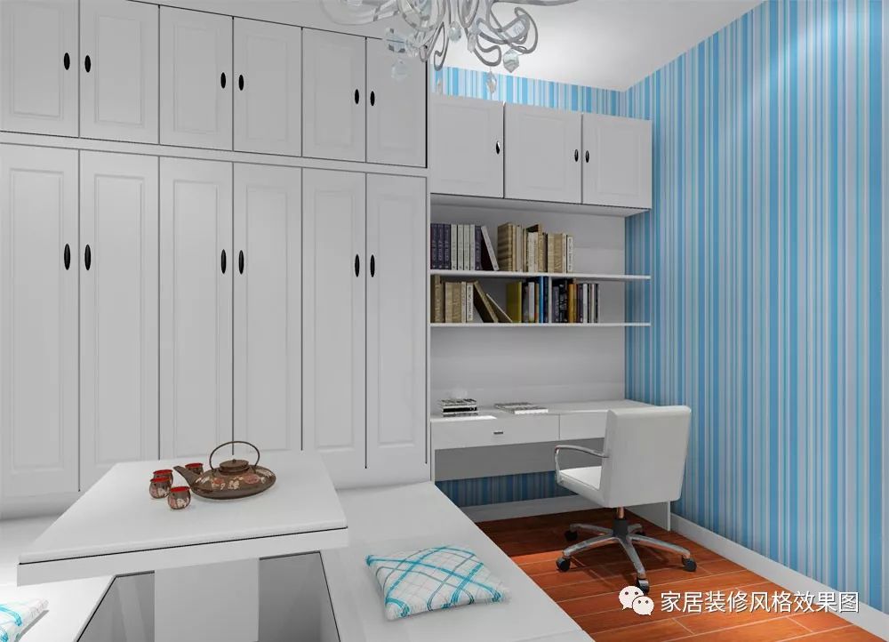 榻榻米装修效果图_衣柜书桌榻榻米组合装修效果图片大全_书房装修效果简约图