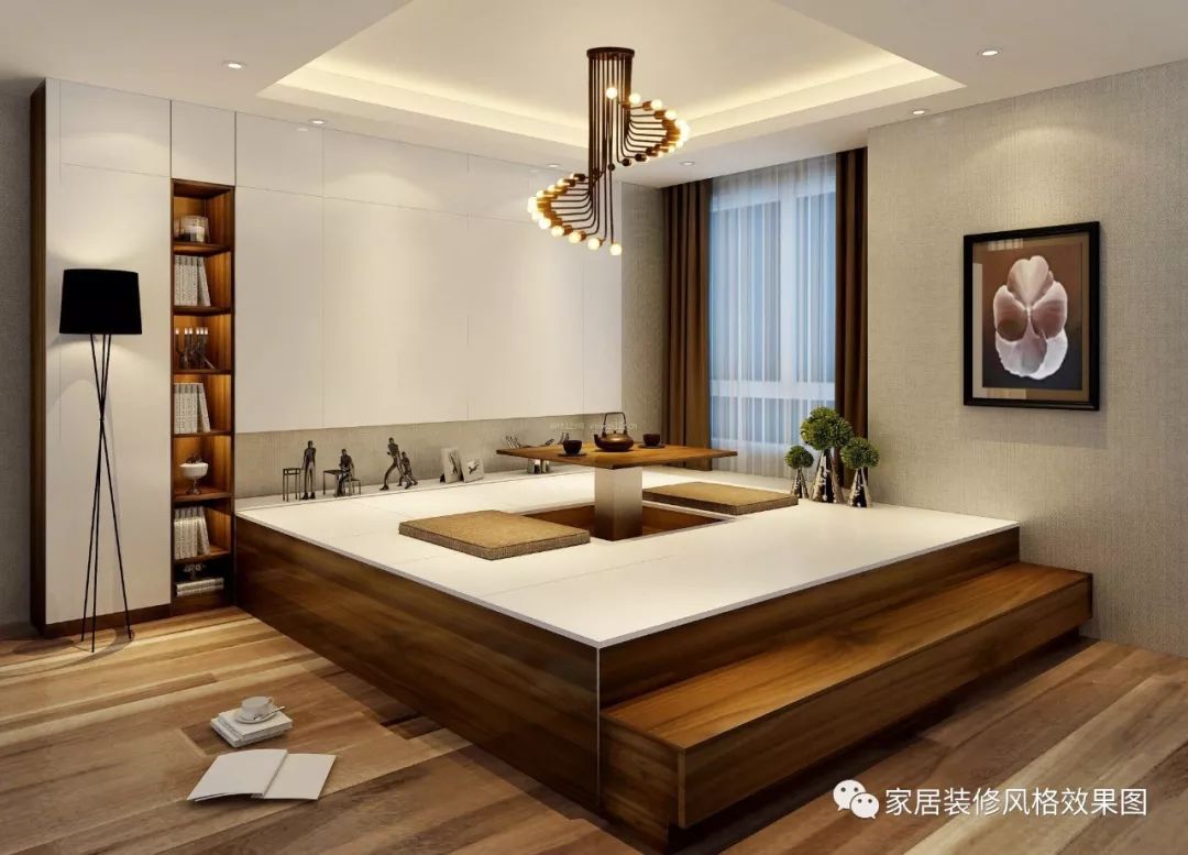 榻榻米装修效果图_衣柜书桌榻榻米组合装修效果图片大全_书房装修效果简约图