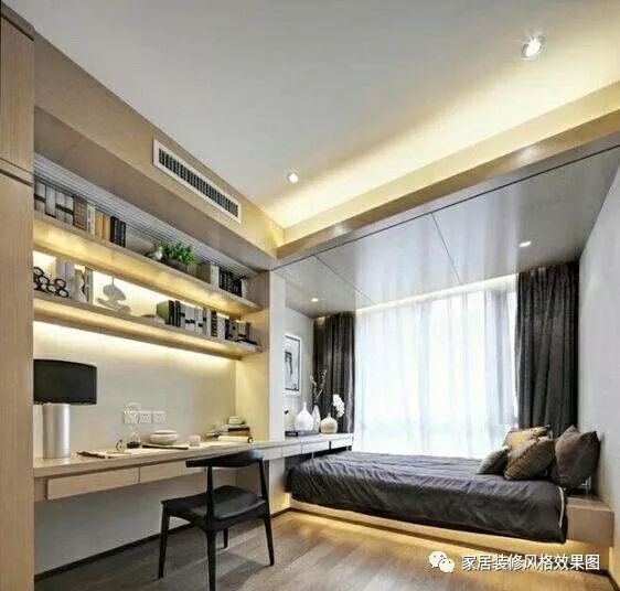 衣柜书桌榻榻米组合装修效果图片大全_榻榻米装修效果图_书房装修效果简约图