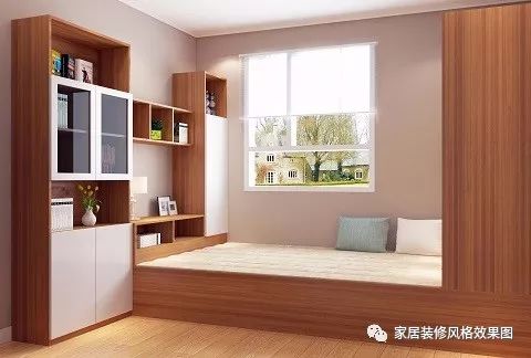 榻榻米装修效果图_衣柜书桌榻榻米组合装修效果图片大全_书房装修效果简约图