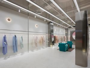 服装店格子背景墙设计,时尚个性女装店,wellsky女装店 (3).成都服装店面装修设计