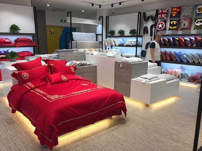 布艺家纺装修效果图_家纺店装修_家纺装修货架图