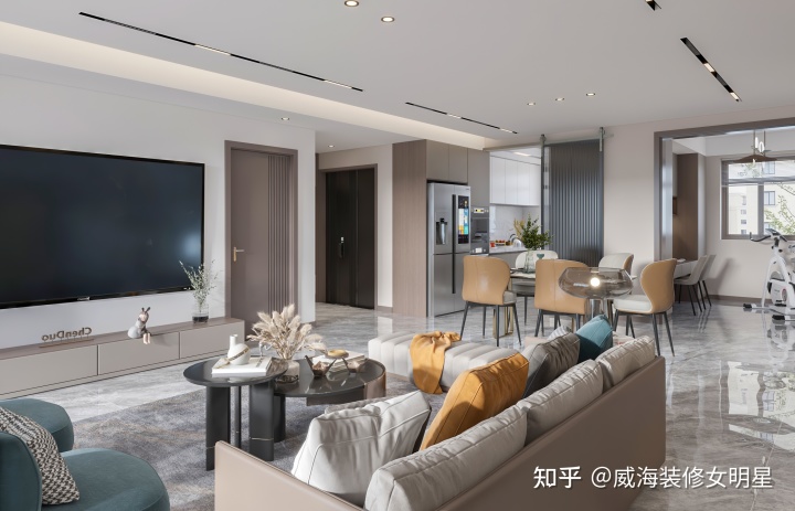 威海装饰装修|138㎡春风海岸·现代风效果图分享现代风格