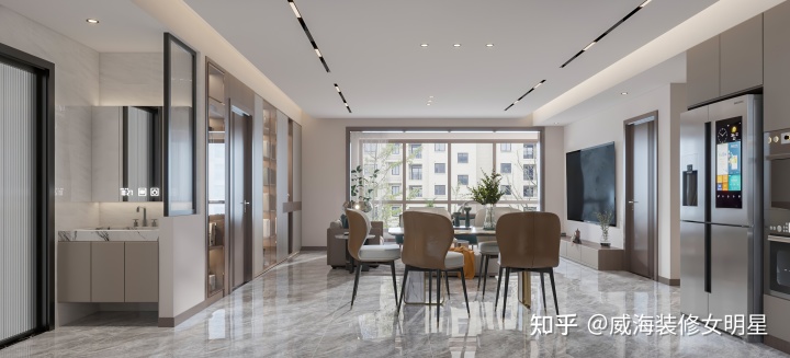 室内手绘效果图呢图网_室内装修设计效果图_室内客厅装修隐蔽墙图