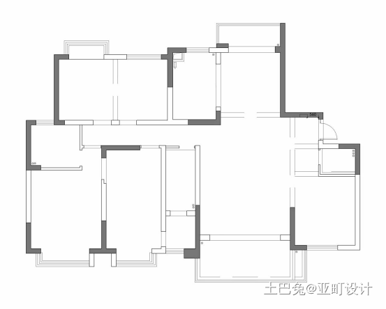 183m²三居现代简约装修效果案例装修图片